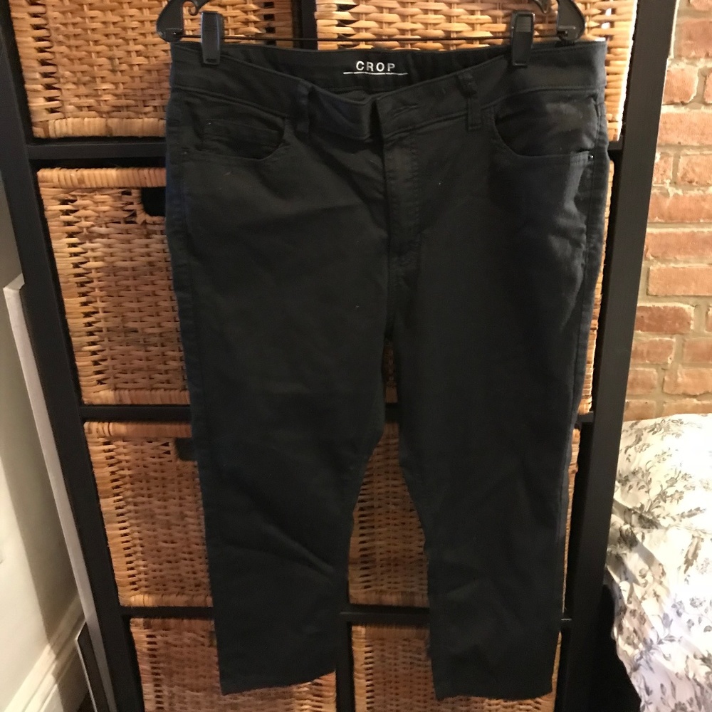 Marks and Spencer Crop Pants, Black, Stretch